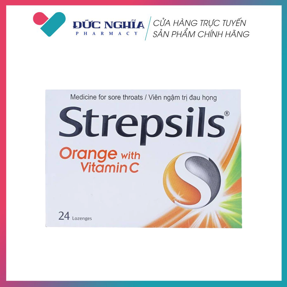 Viên Ngậm Strepsils Orange With Vitamin C Hương Cam Trị Đau Họng (Hộp 2 Vỉ  X 12 Viên) - Nhà Thuốc Đức Nghĩa